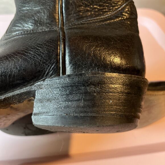 Vintage Boots & Boogie Santa Fe Men’s Black Leather Cowboy Boots Size 9.5 D